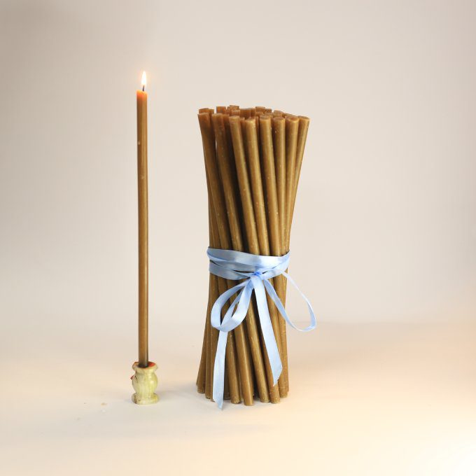 Beeswax candles Ø12.0×35 cm - Image 2